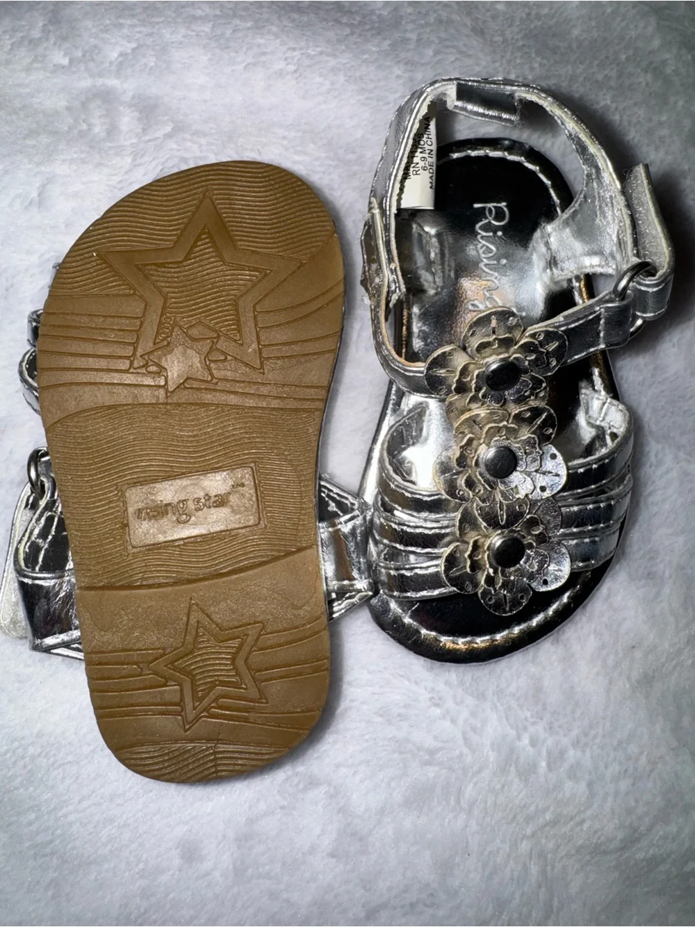 Rising Star Silver & Glitter Pink Baby Shoe Trio size 1